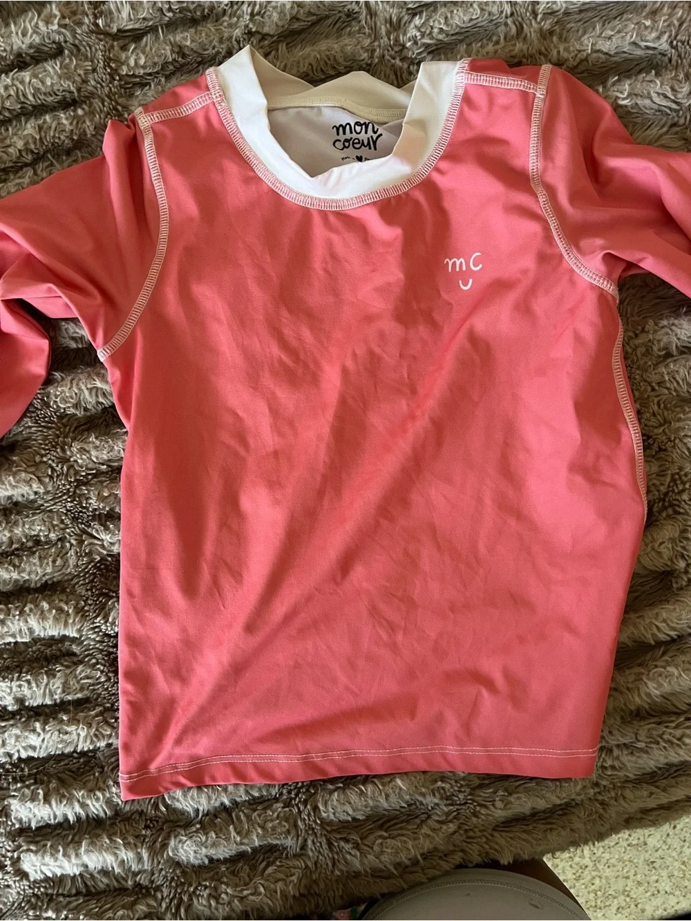 Girls' Coral Long-Sleeve Swim Tee